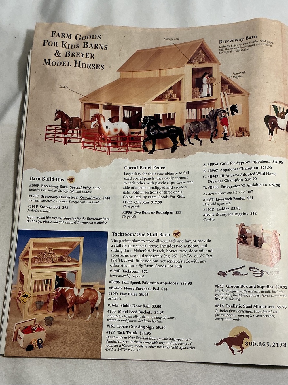 Breyer Farm Goods Breezeway Barn Illustrations in Magazine from 1998